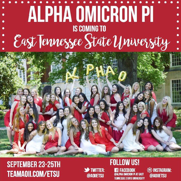 SigEpETSU's tweet photo. We are all so excited to welcome these ladies to ETSU! Greek life is making strides! #teamΑΟΠ https://t.co/Fp4cJZfRG1