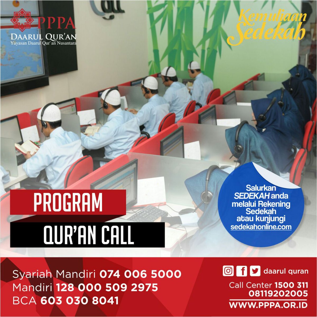 Daarul_Quran's tweet photo. Yuk mengaji via telepon dimanapun dan kapanpun Hub 0800 1500 311 24 hour for you.
#BackToQuran
#SedekahAja https://t.co/hUWGb93iAr