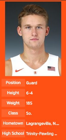 mattschneidman's tweet photo. New Syracuse basketball walk-on Braedon Bayer will get Trevor Cooney's No. 10. Here's the newcomer's roster pic. https://t.co/zqbF7ghHIT