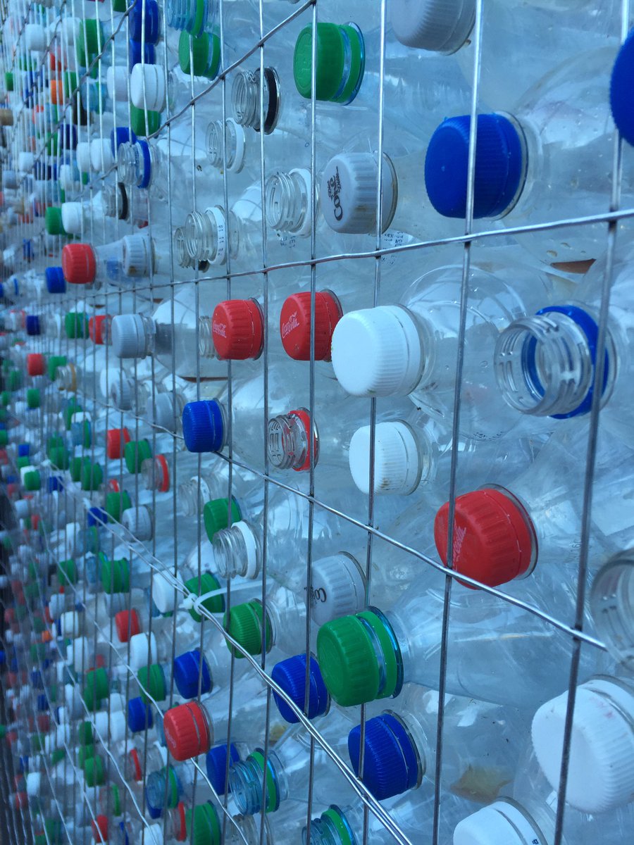 sa_hewitt's tweet photo. Bottles, bottles and more bottles. The recycled bottle maze is coming together @Beakerhead https://t.co/kXceri8X2F
