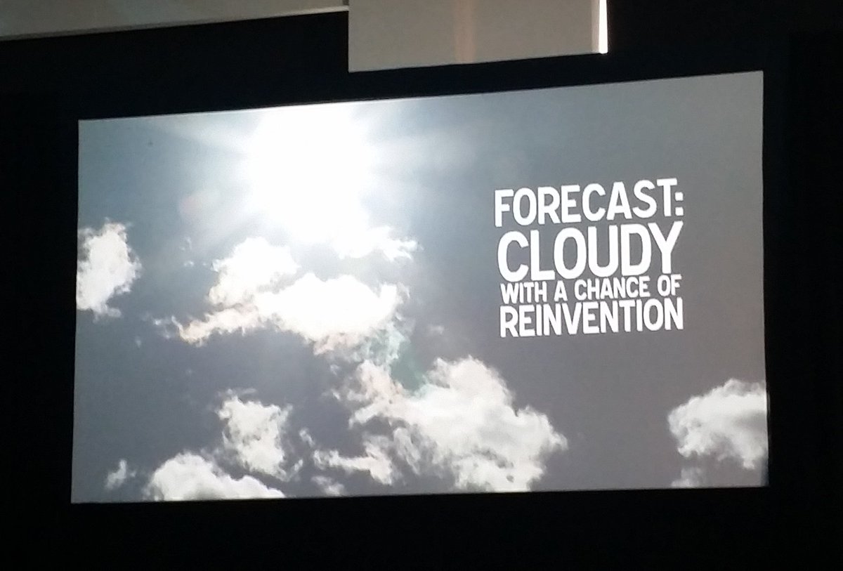DiapentePlayer's tweet photo. #IBMCloudTour16 Robert Tercek @superplex. Forecast: Cloudy with a Chance of Reinvention. #prognosticating https://t.co/5frHUZOn4P