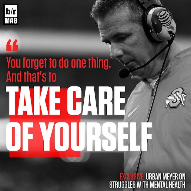 BleacherReport's tweet photo. Exclusive: Urban Meyer speaks as never before on his struggles with mental health #BRmag https://t.co/wMpsdzeJHs https://t.co/PcEHmqj5wj