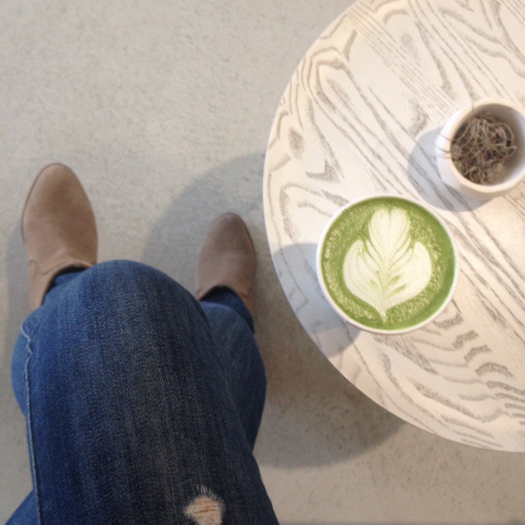 AdriLately's tweet photo. Sitting at my favorite coffee shop with Beach House playing. Perfect little morning. #matchabreak https://t.co/BVYAnPWKJy