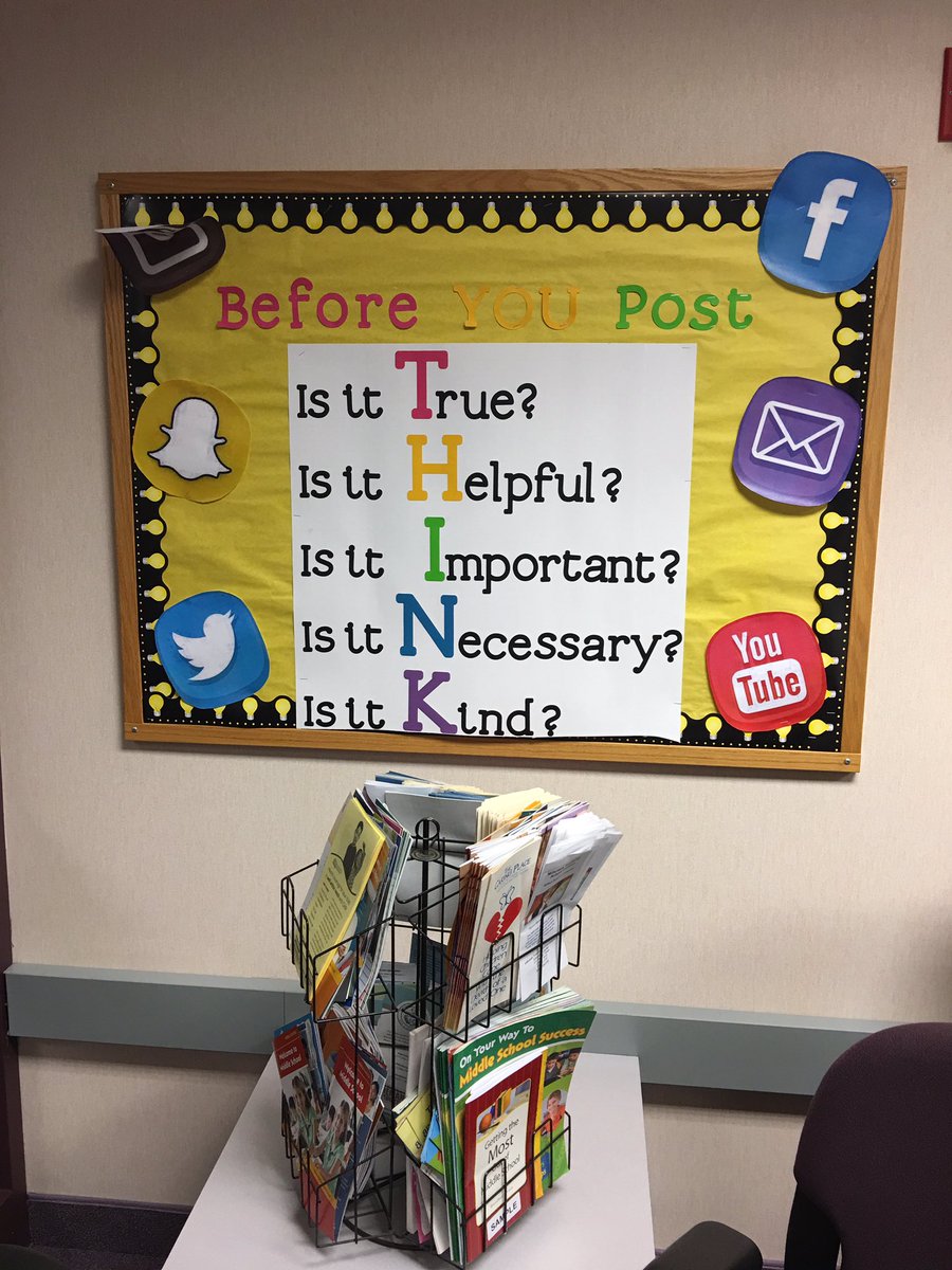EdTechMTSD's tweet photo. Remember to THINK! @MTSD_McDowell #mcdblueandright https://t.co/jGjUXsmnNZ