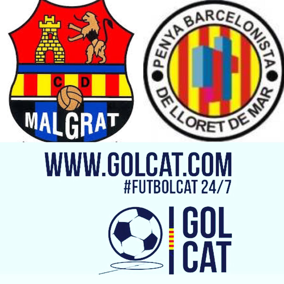 Gol_Cat's tweet photo. PROGRAMACIÓ | Diumenge a la tarda connecta't a @Gol_Cat i segueix en directe el partit @cdmalgrat1905-@PenyaLloret! https://t.co/C0g9yaL9Z5