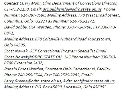 jaybeware's tweet photo. Update from @MovementOhio Hunger Strike via @mask_mag #Attica45 #PrisonStrike #EndPrisonSlavery Please call/email!! https://t.co/nTS5H6bfIL