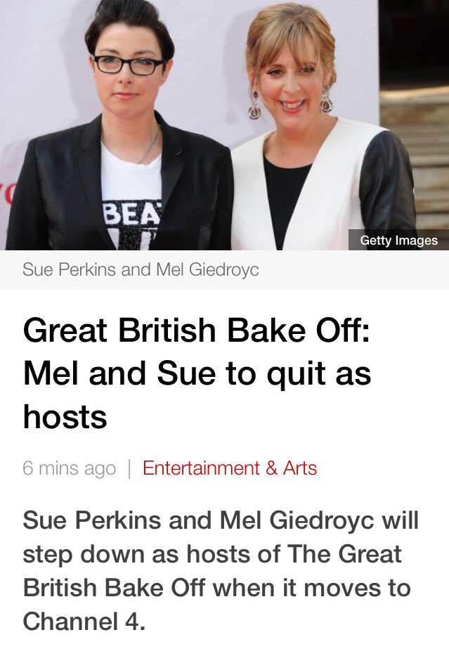 marthacollison's tweet photo. Well that's the end of that. Mel and Sue are the true stars of the show - irreplaceable 💔 #GBBO #MelAndSue https://t.co/IawmDQkGH1