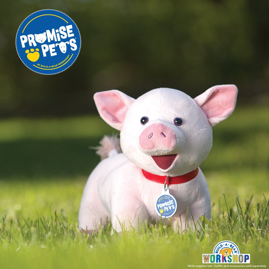buildabear's tweet photo. Oink! Oink! Pigs make great pets! Adopt your very own #PromisePets Pig today. Online only. https://t.co/WBXt9wkKlS https://t.co/OXxk5357Lb