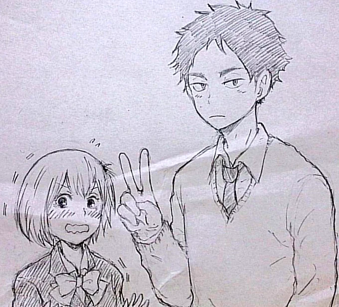 急にカメラ向けられてたじろぐやっちゃんと冷静に乗ってくるけどちょっとデレてしまう赤葦君 
