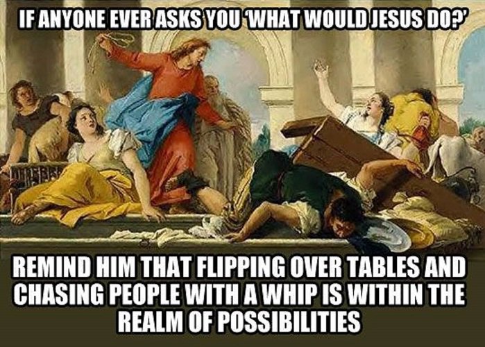 michaelkeyes's tweet photo. If you think the left is to PC but others don't fit your judgmental box. Remember Jesus was a bad ass when needed. https://t.co/XSf5C6Qgdd