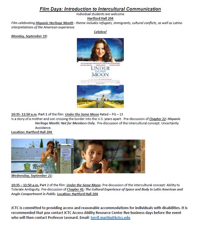 Check out this great film viewing courtesy of Professor Leonard and her intercultural communication course.