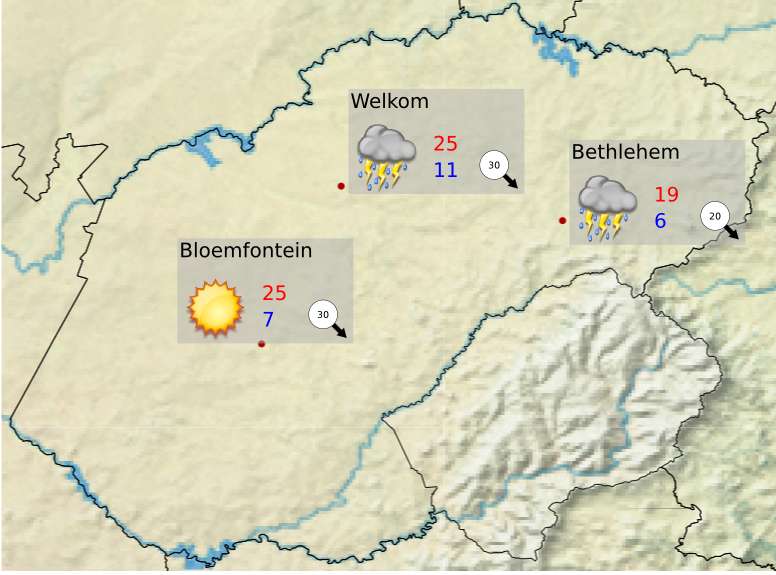 SA Weather Service on Twitter "Free State Tomorrow 's Weather overview
