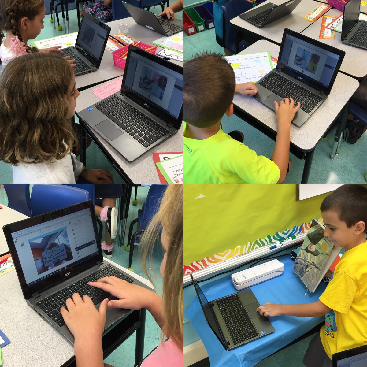 MissDunzello's tweet photo. Third Graders Self Reflecting the first week of school using SeeSaw!! 💻👍🏽 @Harmony_NJ #MTPSpride https://t.co/Pdm1y49RvL