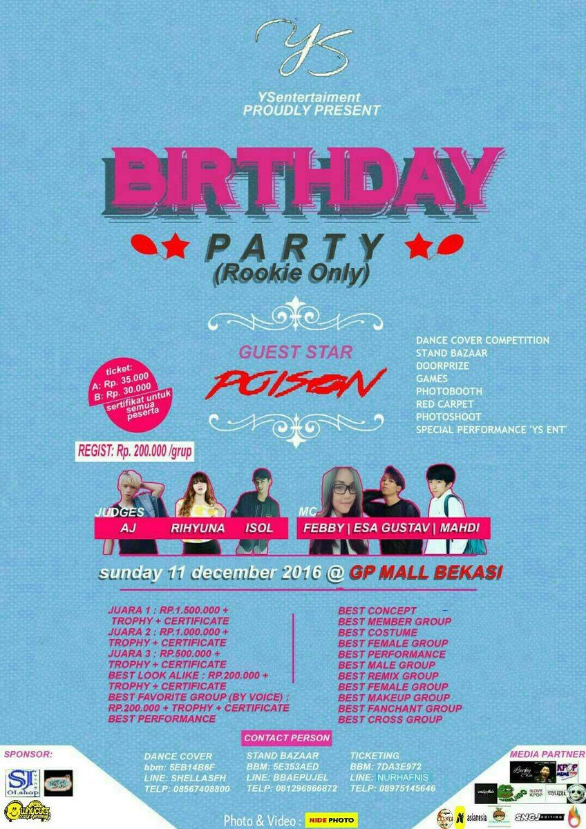 <a href="/TeensPlay_DC/">TEENS PLAY</a> Yuk ikut event BIRTHDAY PARTY tgl 11 desember 2016 di GP Mall bekasi timur. selengkapnya cek bio ya:)