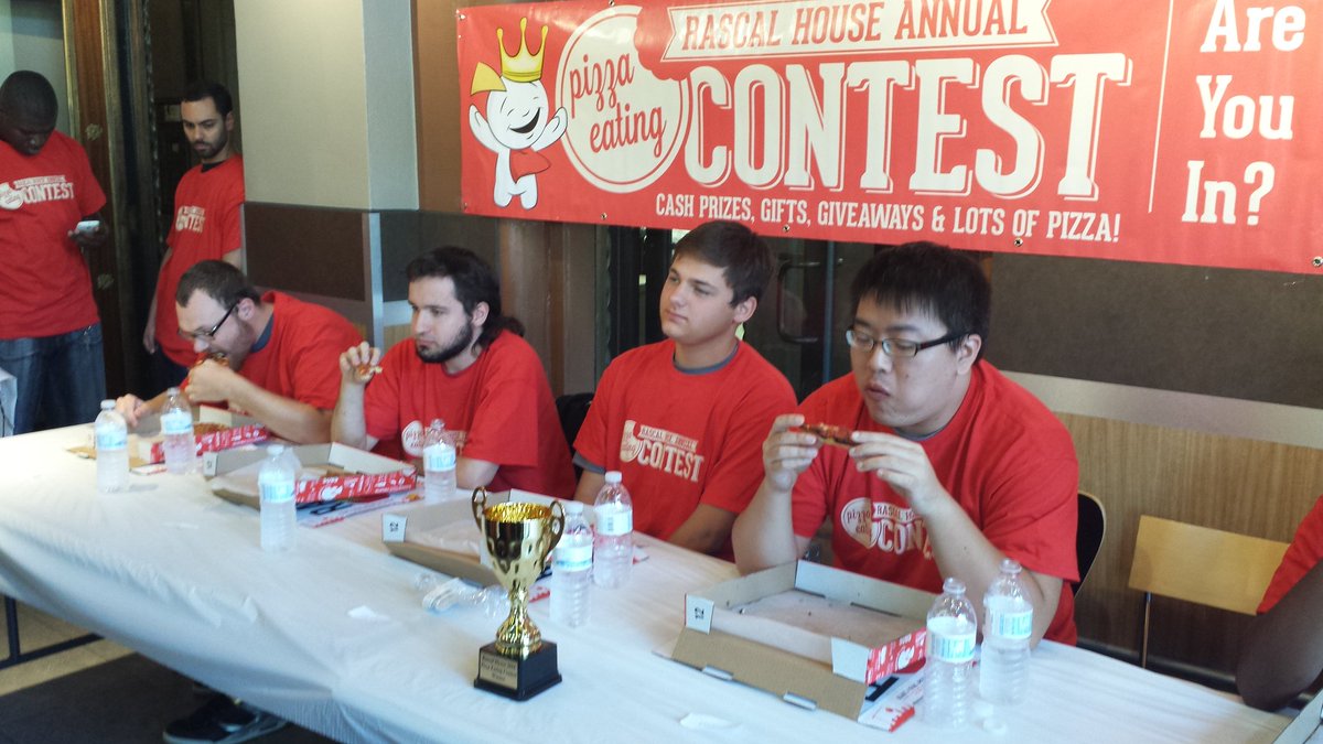 rascaltweeter's tweet photo. Logan made it past prelim round 1 in our annual #pizza eating contest! Other competition is strug #rascalhouse #cle https://t.co/f2BVE9udhA