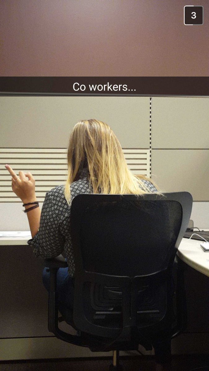 CatWhite11's tweet photo. When your coworker captures your current mood perfectly. 😒🖕🏼 #IsItTimeToLeaveYet https://t.co/EHjxUzVWG0
