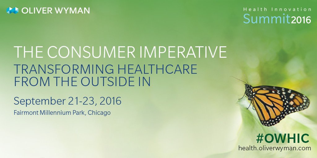 OliverWyman's tweet photo. The 2016 Oliver Wyman Health Innovation Summit spotlights "The Consumer Imperative": https://t.co/mkQGaG2KL8 #OWHIC https://t.co/vVMcJ2kJBl