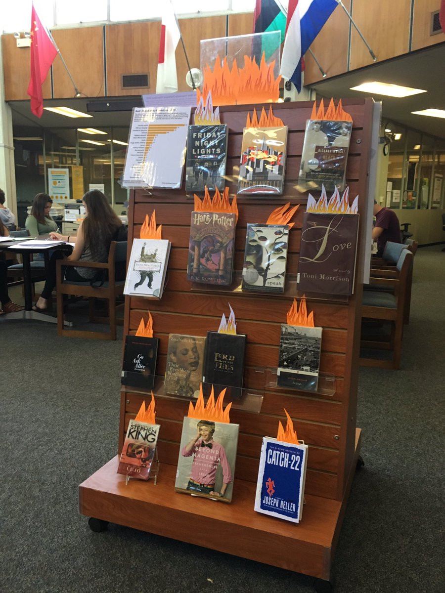 Awesome display by our TLs at <a href="/GPSouthHS/">Grosse Pointe South</a> for Banned Book Week.