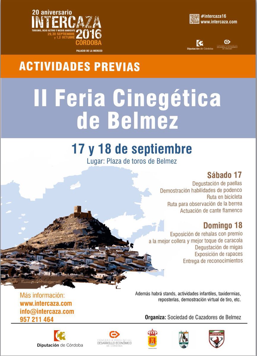 SCBelmez's tweet photo. Este fin de semana no faltes a la II Feria Cinegética de Belmez, días 17 y 18 en la Plaza de Toros. https://t.co/qFNYfx5xAK