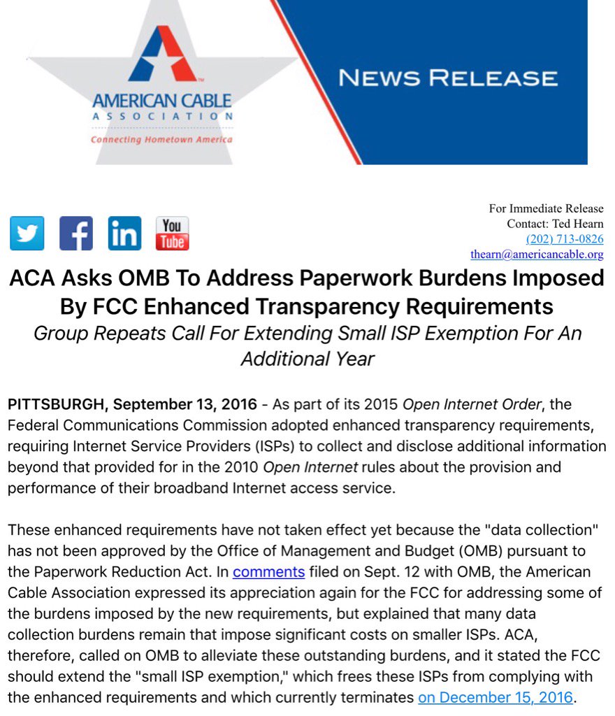 MatthewMPolka's tweet image. .@AmericanCable Asks #OMB To Address Paperwork Burdens Imposed By @FCC #EnhancedTransparency americancable.org/node/5873