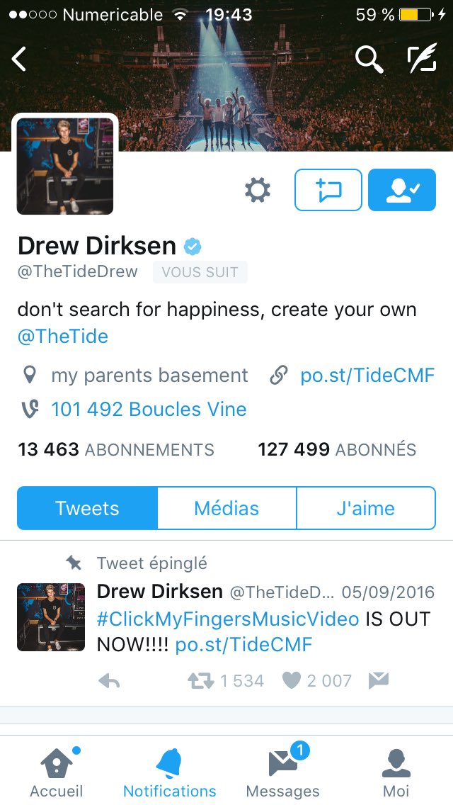 TheTideFran's tweet photo. DREW VIENT DE NOUS SUIVRE!!! -Ju thank you so much Droo @TheTideDrew https://t.co/VaKcPvyS8l