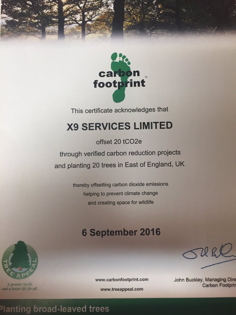 X9Services's tweet photo. We are on our way to being Carbon Neutral. Thank's Andy for delivering, happy X9 are investing in the #planet https://t.co/gJ2cHL85bL