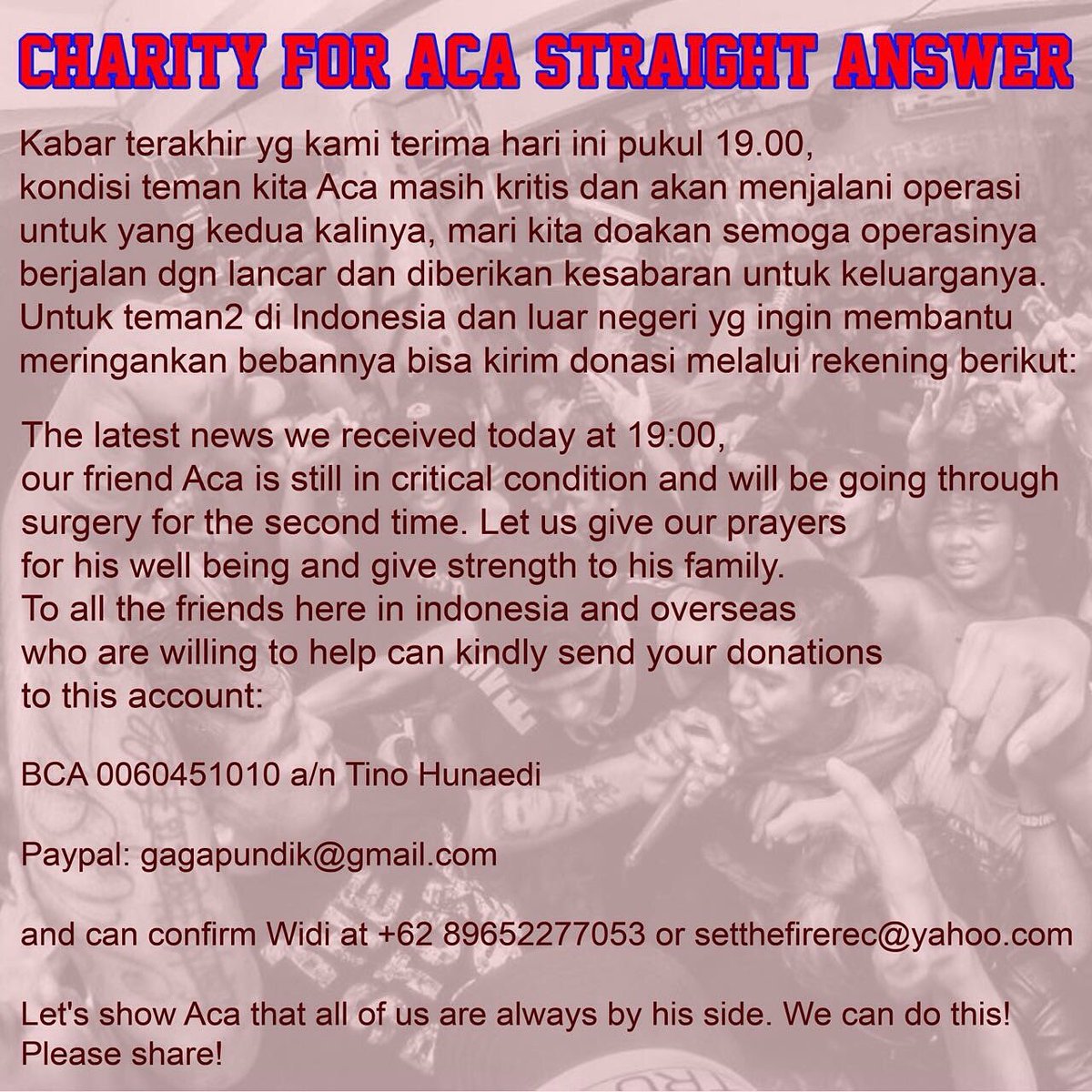 Keep The Spirit and Keep Strong Brother Aca <a href="/heretostayjkt/">heretostayjakarta</a> &amp; @sahc96jkt #Respect