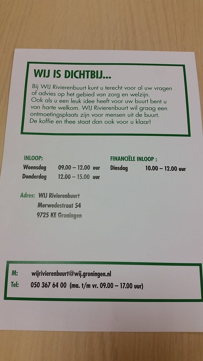 Ook voor bewoners van De Oosterpoort!