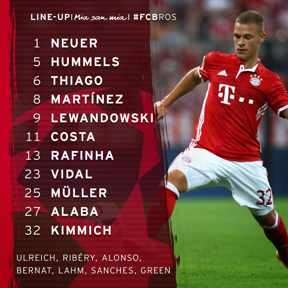 Fc Bayern Munchen Twitterissa Wir Haben Unsere Aufstellung Noch Einmal Grafisch Fur Euch Aufbereitet In 30 Minuten Geht S Endlich Los Vorfreude