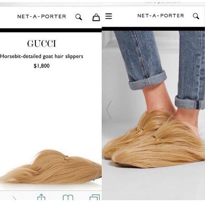 gucci goat hair slippers 
