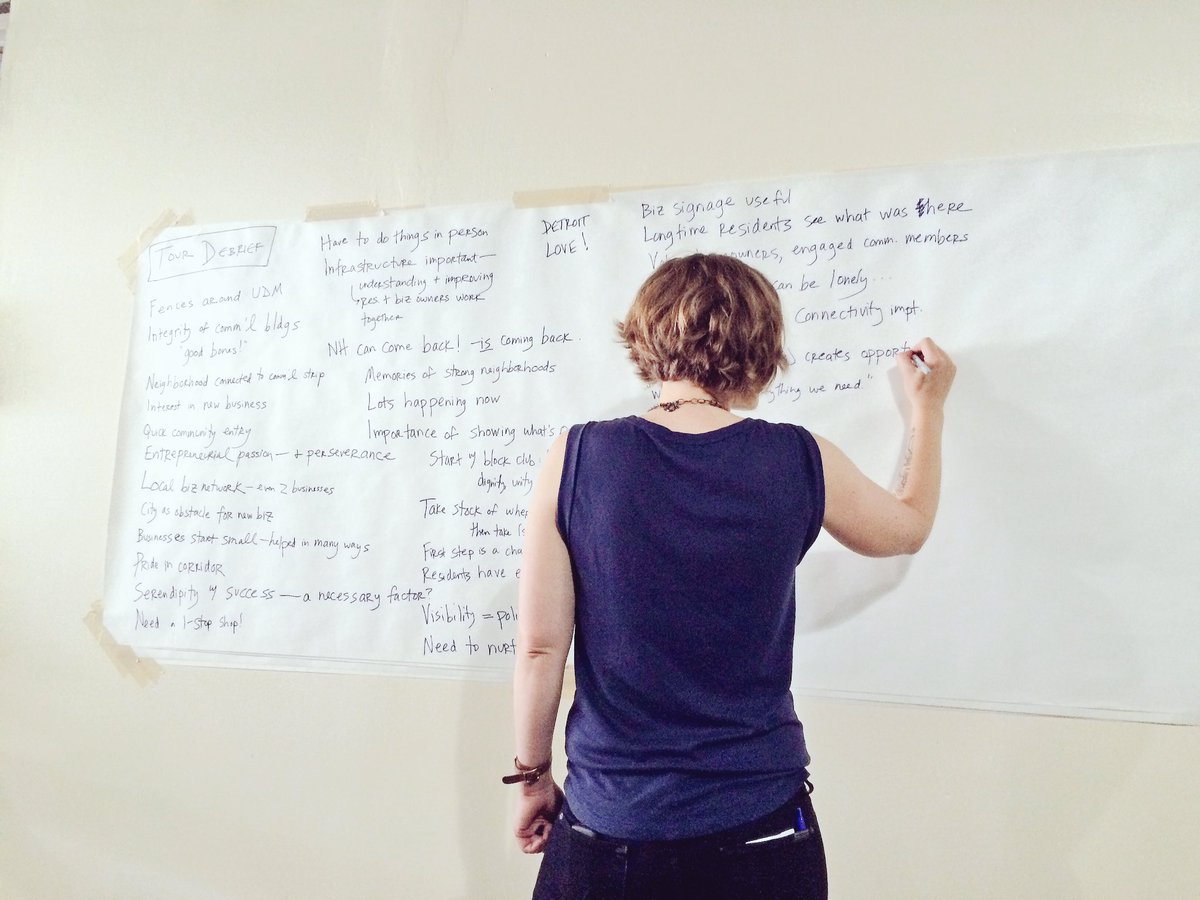 Debriefing from tour of McNichols Rd at Putting Stories to Work w/ @Live6Detroit  #dialogueindetroit #legacycities