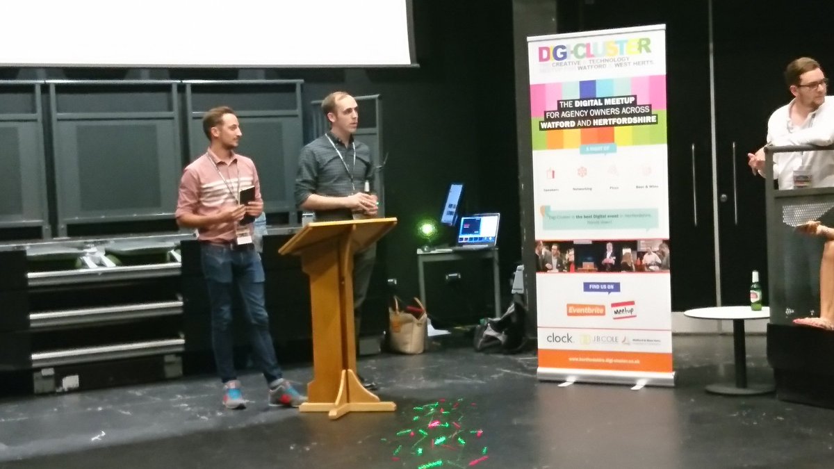 JBColeUK's tweet photo. Q&amp;A with Matt and Andy from @hallwaystudios after their great 90 second pitch! #DigiCluster @clock @WatfordChamber https://t.co/z9ffNnz3Lh