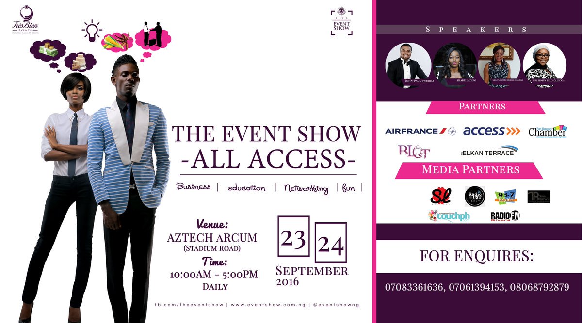 TheNerveAfrica's tweet photo. It's going to be an experience, You don't want to miss this. 
By the way, Admission to the #EventShow2016 is free. https://t.co/J5q0ePJ15Q
