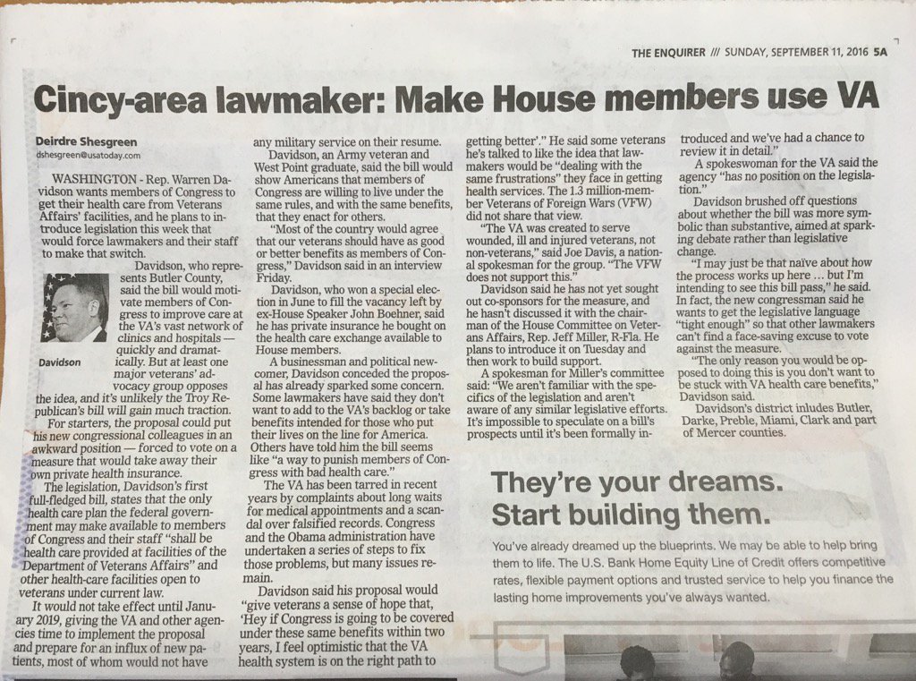 DannoActon's tweet photo. @RepWDavidson & Fmr @USArmy Ranger introducing bill forcing House Members to us #VA @Vote_Davidson #LoveThisGuy https://t.co/xaoskq0XQm