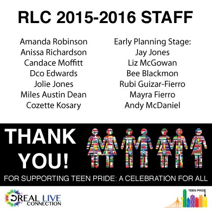 rlc365's tweet photo. A huge shout out to the 2015-2016 RLC Staff. If you see any of these people at Teen Pride, be sure to thank them. https://t.co/8QFY2Thf2F