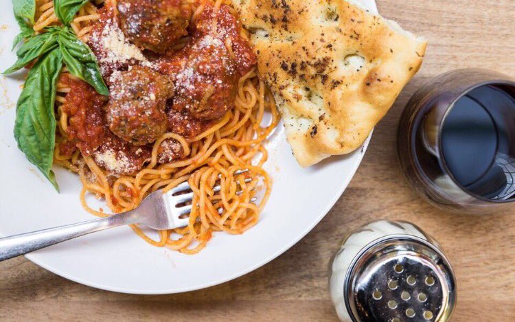 Rolling out our new lunch feature! Homemade spaghettini and meatballs $10.00 #lunch #pasta