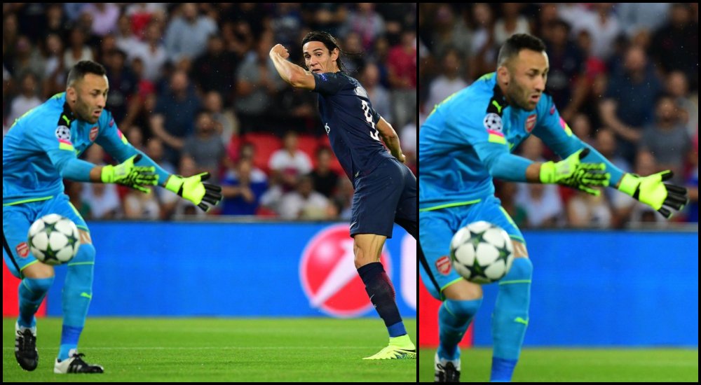 FootballFunnys's tweet photo. What was Ospina doing when Cavani scored the goal? https://t.co/82P4Br4oo5