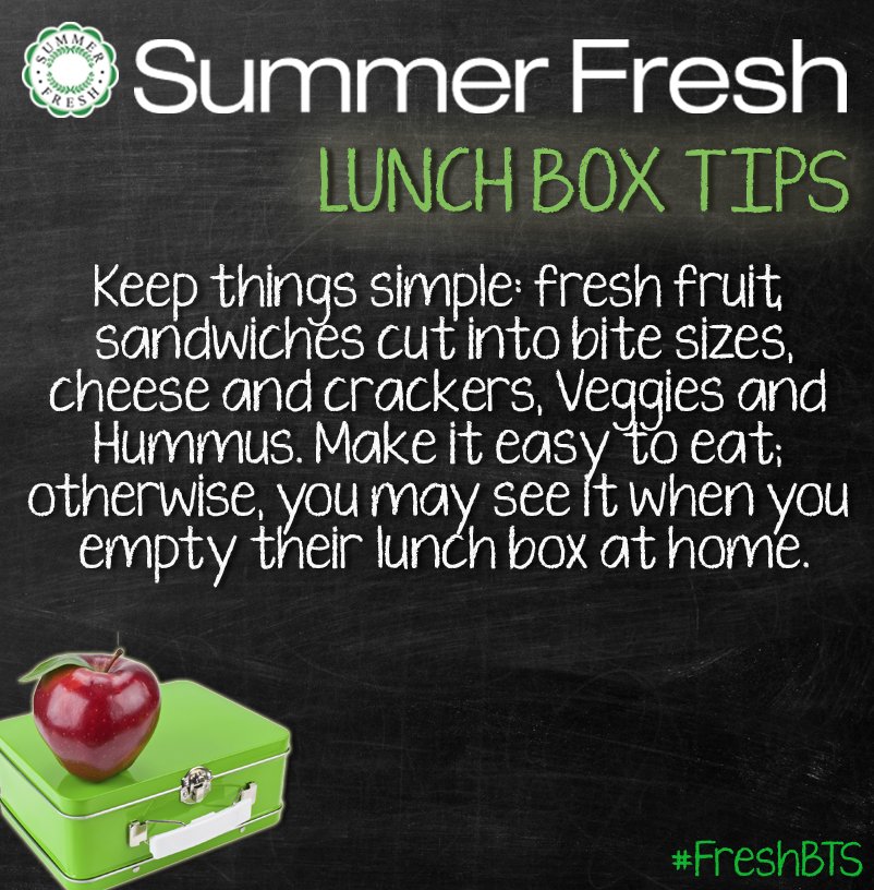 SummerFresh's tweet photo. Keep things simple at lunch! Here is today's fresh #Lunchboxtips #FreshBTS https://t.co/9fwW4nWee2