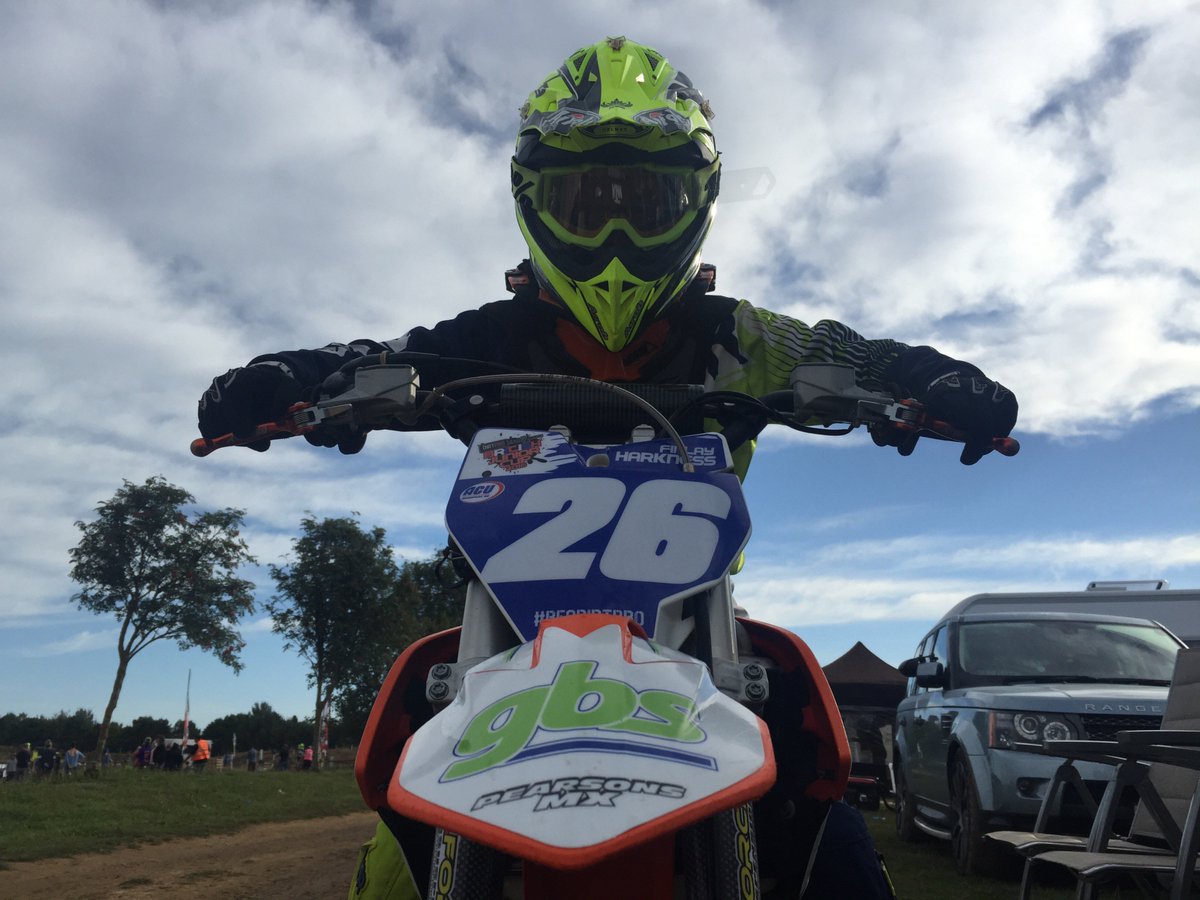 PaulHarkness2's tweet photo. Top 10 finish for Finlay #26 on the @gbsltd KTM at the British junior cup, big thanks to @GBSNicky #support https://t.co/Jmchc87Ds0