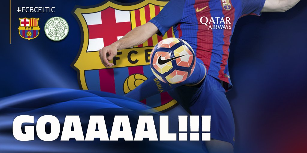FCBarcelona's tweet photo. GOALLLL!!! Neymar makes it 3-0 with a superb free-kick! #FCBLive https://t.co/AkgDUvwa8N
