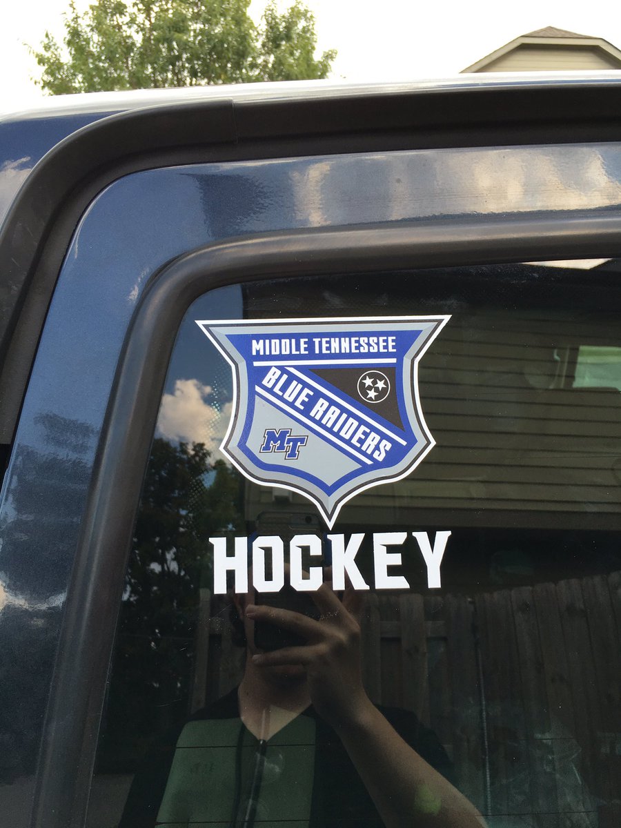 MTSUhockey's tweet image. Car decals are now available for sale. DM us or @Riley_Mac27 to get one today!