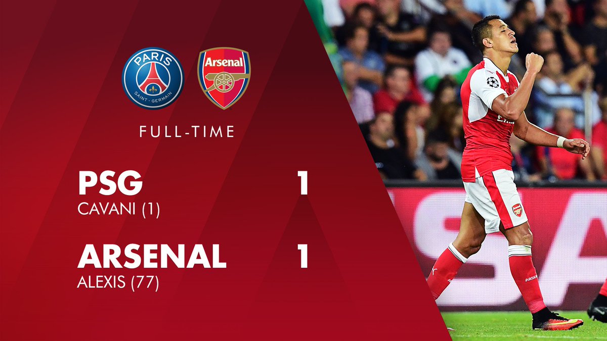 Arsenal's tweet photo. 👏 Well done lads 

#PSGvAFC https://t.co/uwTwcN2ekq