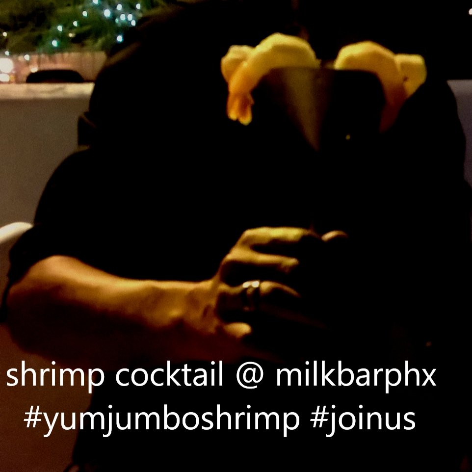 Milkbarphx's tweet photo. Shrimp 🍤 Cocktail on the menu! #MilkBar #Tuesday  #yumjumboshrimp #join_us #decadent4sunset #patio #autumn #new #❤ https://t.co/w4UkflBalw