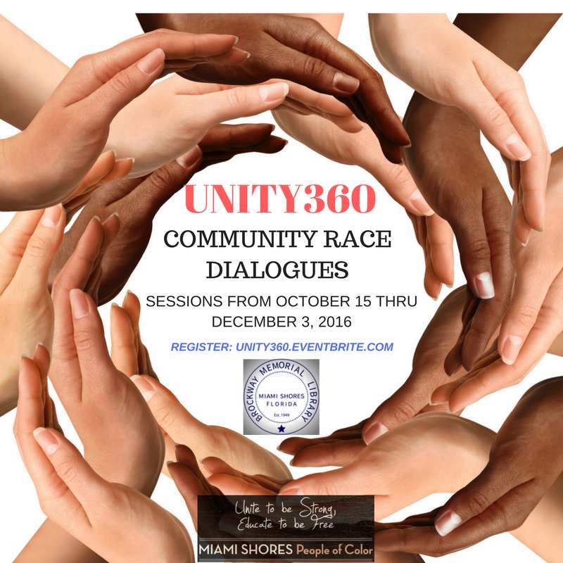 MiamiShoresPoC's tweet photo. A series of discussions in a safe and structured forum for open dialogue about race, racism &amp; prejudice #unity360 https://t.co/ZNcwk2a5FF