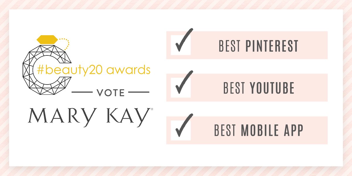 MaryKay's tweet photo. Love following #MaryKay on social? 😍 We’ve been nominated for 3 #Beauty20 Awards! Vote now https://t.co/G2WtmPN6us! https://t.co/WgtQghkDDK
