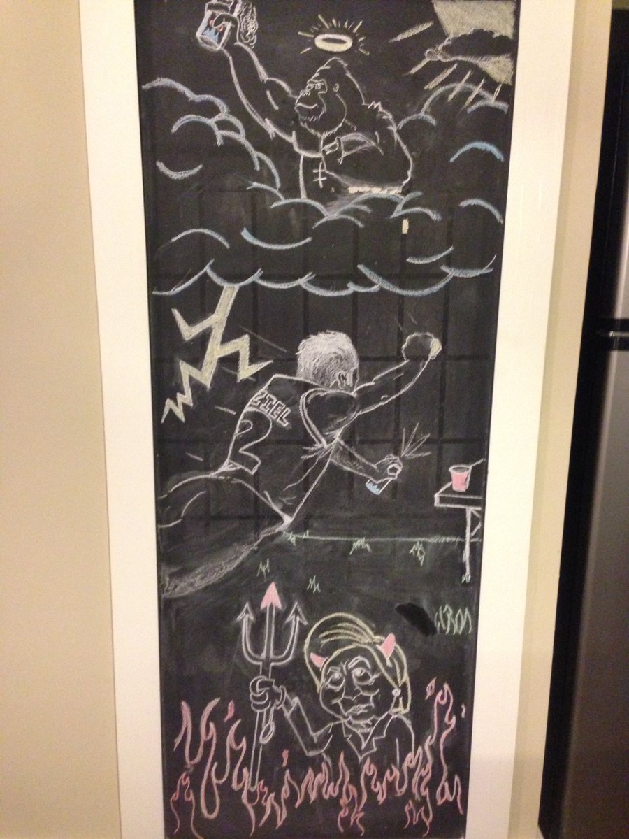 Combined some ideas for our chalkboard #harambe #johnny #hillary