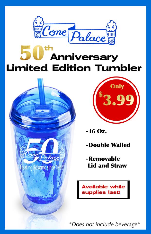ConePalace's tweet photo. They're back!  If you missed out on the 1st round of 50th Anniversary Tumblers, we have more in stock today!  #CP50 https://t.co/26QbsKY9zs