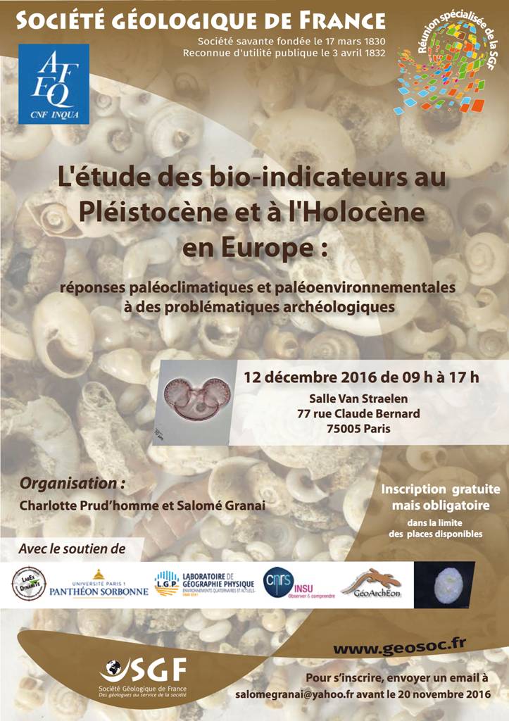 quaternaristes's tweet photo. La journée sur les bio-indicateurs #AFEQ& #SGF c'est le 12 décembre 2016 à la @SGF_GEOSOC : soumettez un poster ! https://t.co/a56Ca9Gd2L