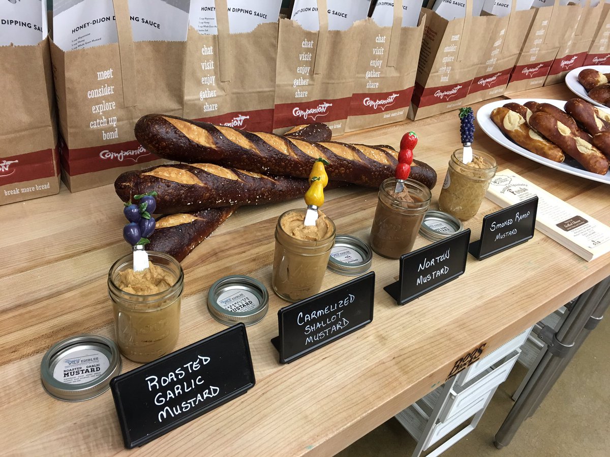 Larder_Cupboard's tweet photo. Had a great time tonight w/ @slowfoodstl @CompanionBaker @wildedibleguy for Slow Taste! #Pretzels #Mustard https://t.co/DT8KRIBdef