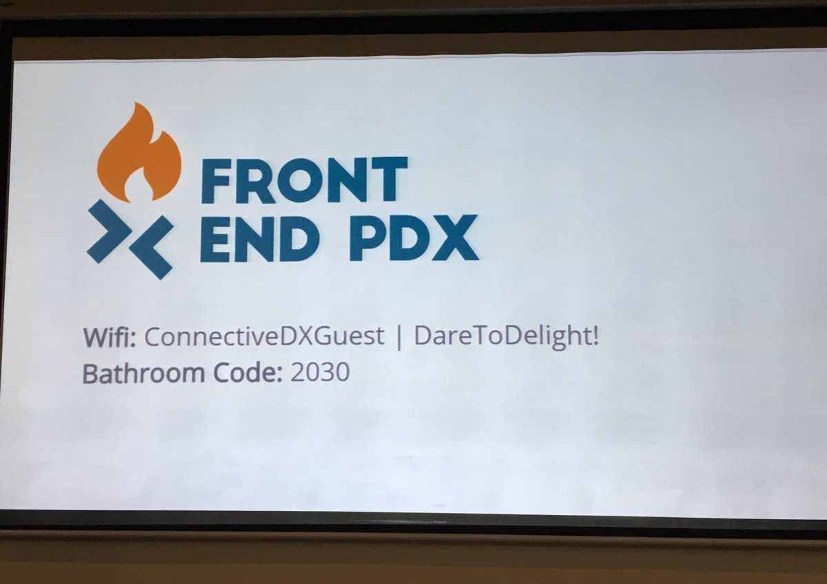 frontendpdx's tweet photo. Getting ready to go on this month’s meetup. New logo and a Lebanese spread from Nicholas. Join us! https://t.co/JhbqUat9QG